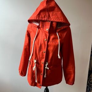 Ann Taylor Loft Small Petite Spring jacket. Removable hood.